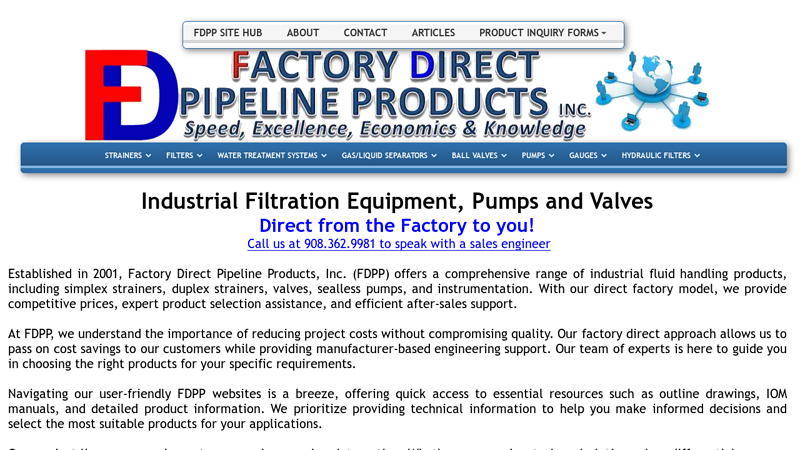 Industrial Filtration Equipment, Sealless Pumps, Ball Valves | Factory Direct Pipeline Products, Inc.