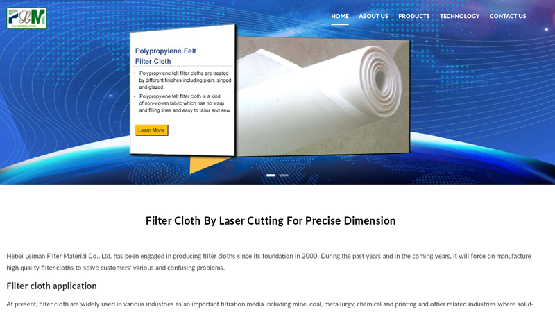 Filter Cloths with Special Design to Meet All Purposes.