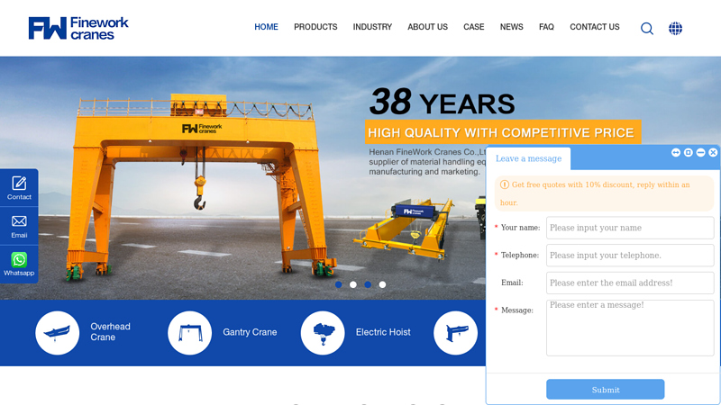 Overhead crane, Gantry Crane, Electric hoist-Henan FineWork Cranes Co.,Ltd