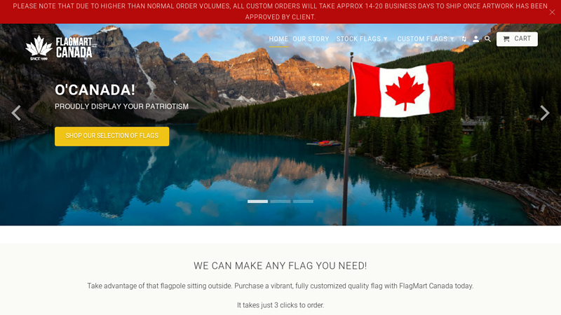 High Quality Canadian Made Flags | Online Flag Store