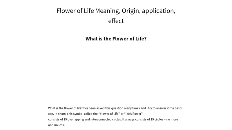 Flower of Life D Flower of Life Meaning, Origin, application, effect