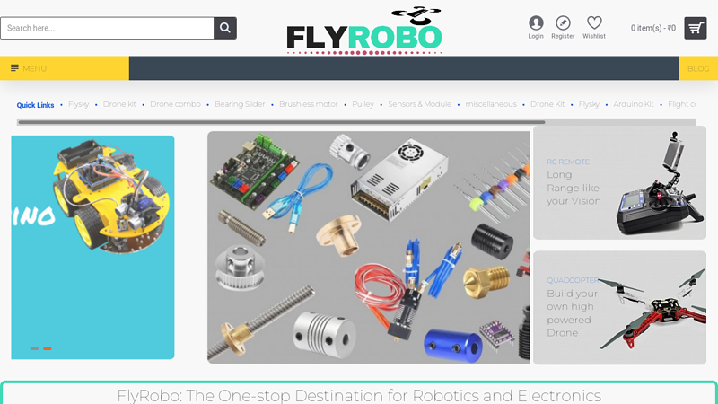 Online shopping site for Robotics, Drones and electronic parts.