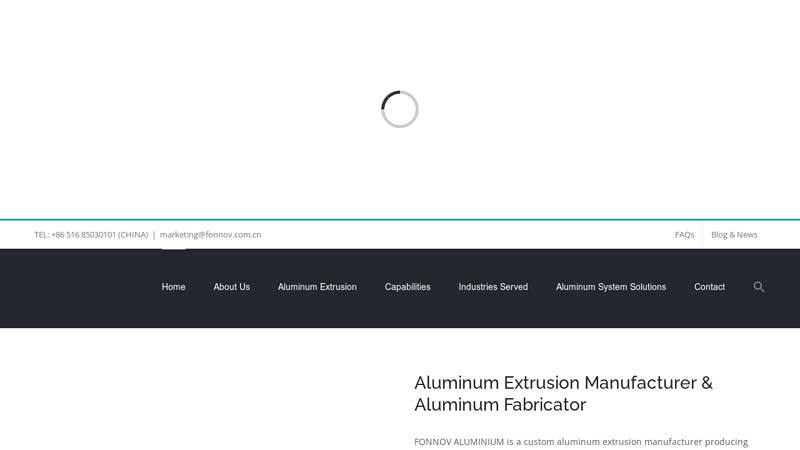 Aluminum Extrusion Manufacturer & Fabrication Service | FONNOV