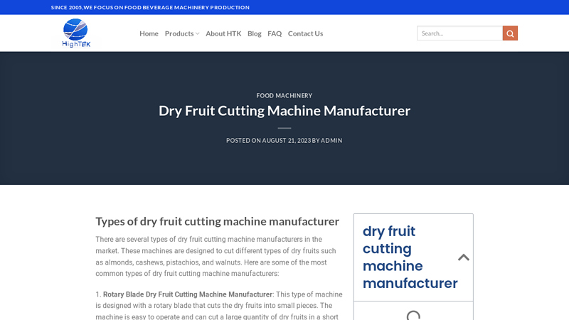 Image of Procure dry fruit cutting machine manufacturer from China Leading dry ...