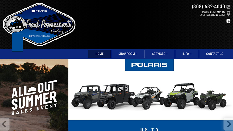 Frank Powersports is located in Scottsbluff, NE | New and Used Inventory for Sale | Polaris, H&H, Midsota, Big-Tex, CM and Travalong.