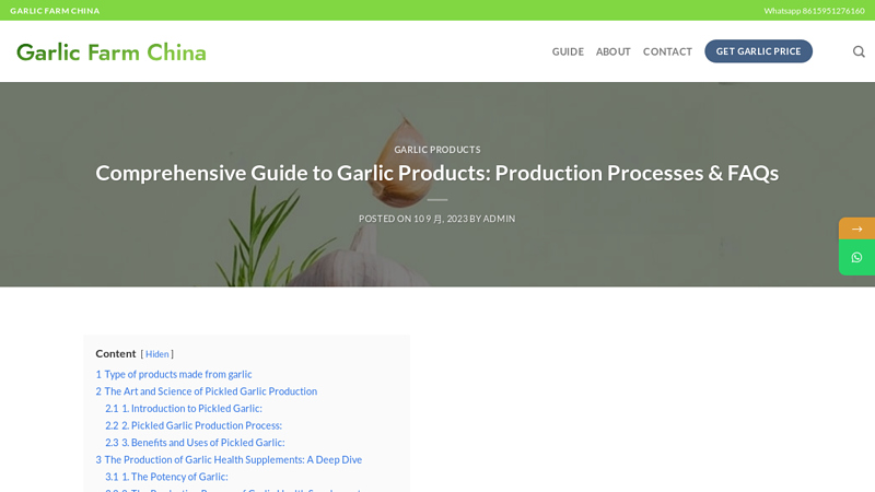 Image of Comprehensive Guide to Garlic Products: Production Processes & FAQs