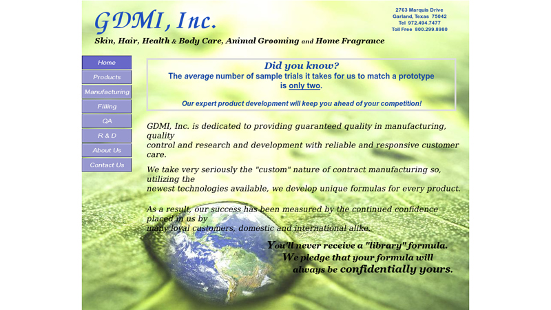 GDMI, Inc. Contract & private label manufacturing of skin, hair and body care.