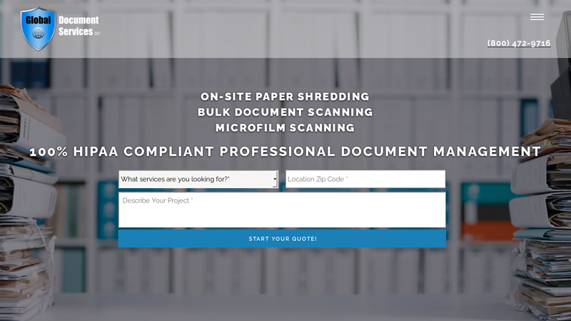 Document Scanning and Paper Shredding | Global Document Services