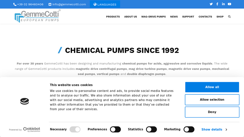 Chemical Pumps for acids and corrosive liquids GemmeCotti