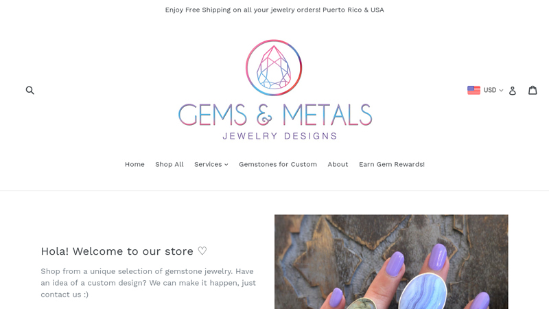 Jewelry for the gemstone lover C Gems & Metals