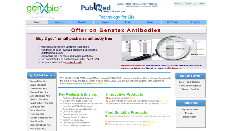 Genxbio: Elisa, Antibodies, Proteins, Gene Synthesis, Microarrays