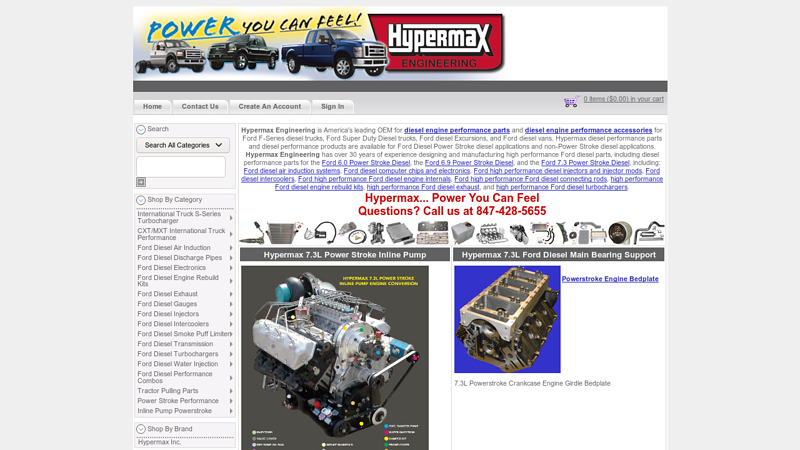 Hypermax Ford Power Stroke Diesel Engine Performance Parts - Chips, Turbos, Intercoolers, Injectors, Exhaust, Engine Internals