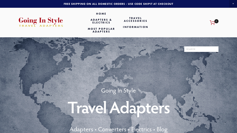 Going In Style | Travel Adapters | Adaptors Electrics Converters and Travel Accessories