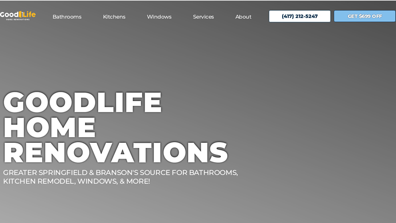 Home Renovation Springfield MO - Bathroom & Kitchen Remodeling, Replacement Windows, Bath Conversions & Remodel, Shower to Tub Conversions in Springfield MO | GoodLife Home Renovations