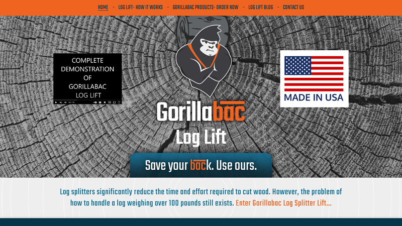 Home- Log Splitter Lift - Gorillabac