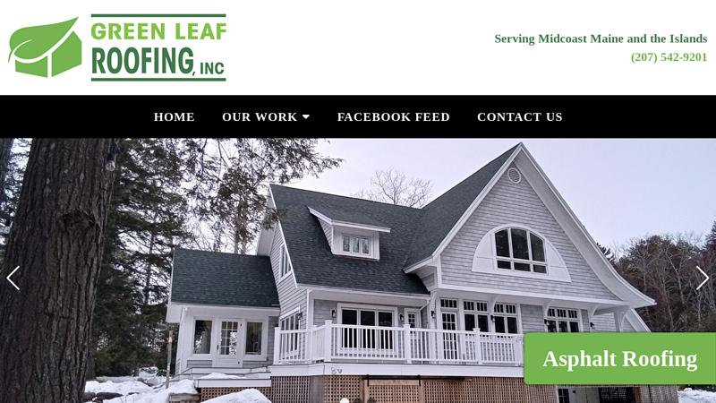 Green Leaf Roofing, Inc, Maine Roofing Contractor, Asphalt Roofing, Cedar Shingle Roofing, EDPM Rubber Membrane Roofing, Midcoast Roofing Contractor, Roof Repairs, Rockland/Camden Maine.