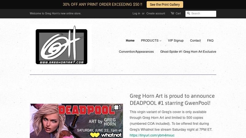 The official Greg Horn Art online store! Exclusive Comic book variants