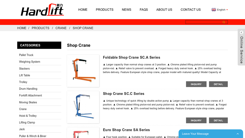 Image of Shop Crane Manufacturers , Suppliers