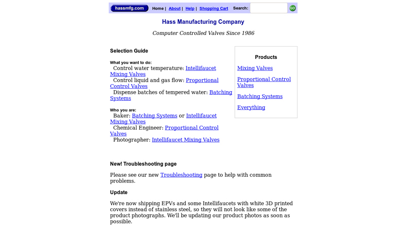 Thermostatic Mixing Valves and Control Valves from Hass Manufacturing Company