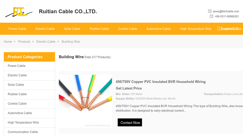 Image of Building Wire Manufacturers and Suppliers in China