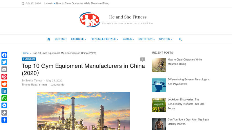 Image of Top 10 Gym Equipment Manufacturers in China (2020锛? style=