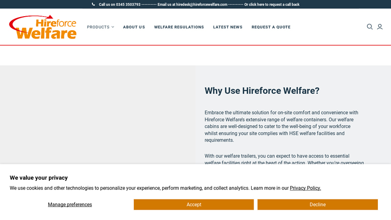 Hireforce Welfare | 6-16 Person Towable Welfare Unit HireC Hireforce Welfare - website