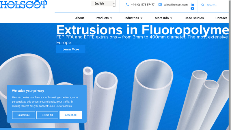 Experts in fluoropolymers - FEP, PFA, ETFE, PTFE , ECTFE, PVDF