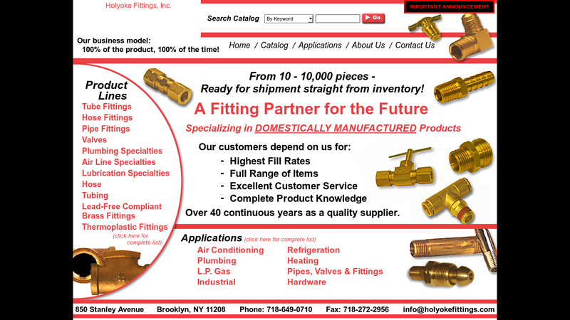 Thermoplastic and Brass Fittings - Holyoke Fittings, Inc. - Brooklyn, New York