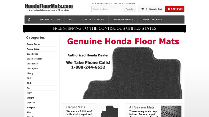 Genuine Honda Floor Mats - Free Shipping On All Orders