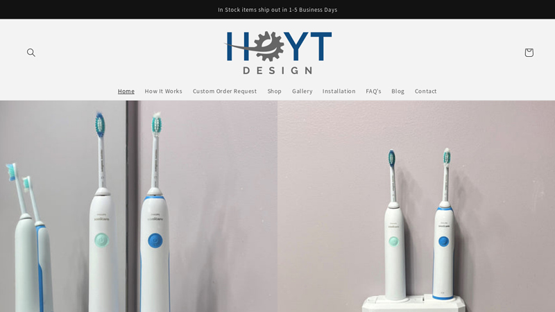 Hoyt Design | Electric Toothbrush Holders. Wall mount and countertop.  HoytDesign