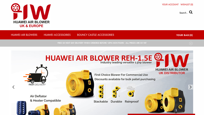 Huawei Air Blowers & Fans For Bouncy Castles & Inflatables