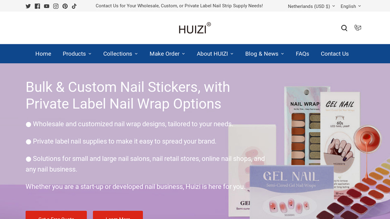 Bulk Nail Strips Supply & Custom Design Nail Wrap Manufacturer | HUIZI