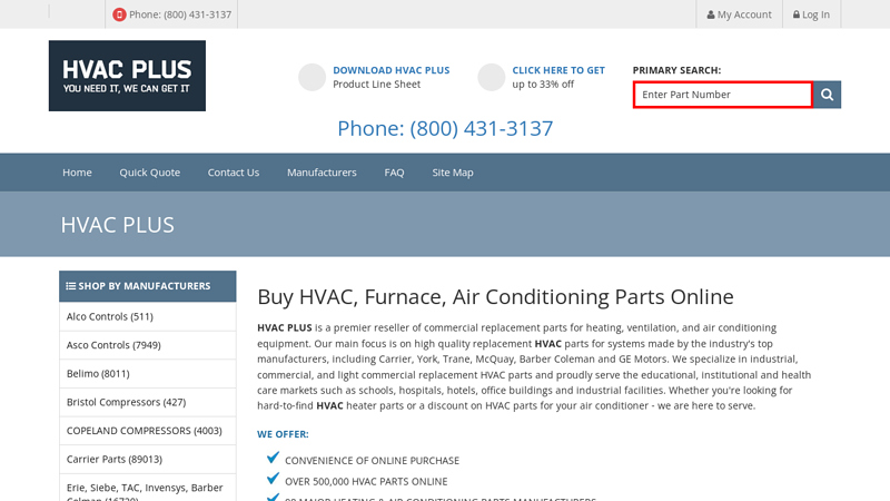 Buy HVAC Parts | Air Conditioner Parts | Furnace Parts | HVAC Plus