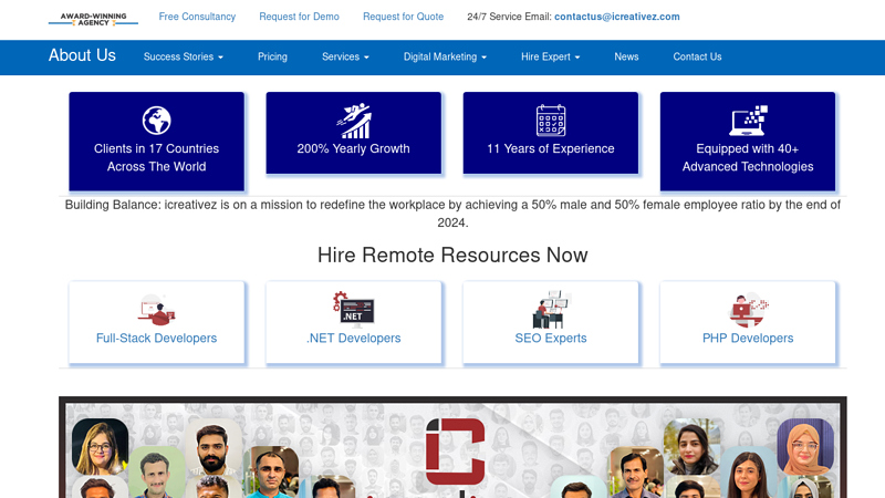 Award-winning IT Outsourcing Company in Pakistan in 2024 | Icreativez Technologies