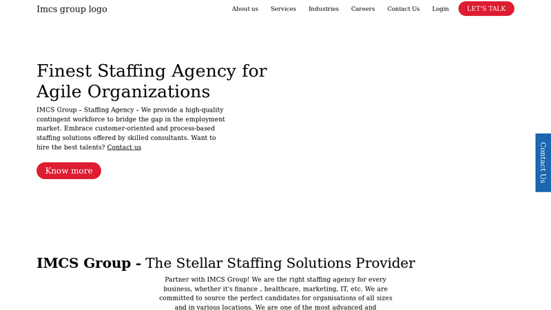 Staffing Agency USA | Temp to Hire Staffing Solution | IMCS Group