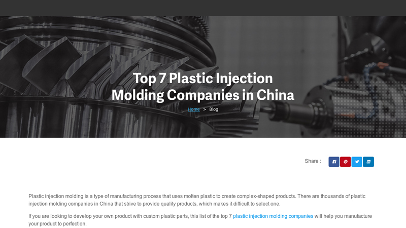 Image of Top 7 Plastic Injection Molding Companies in China