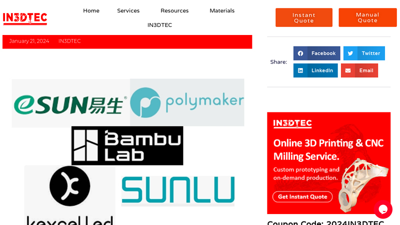 Image of The Top Chinese 3D Printing Filament Providers: An Overview