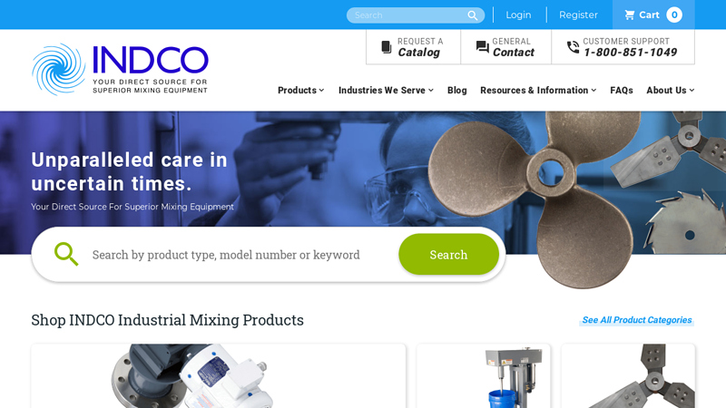 Industrial Mixers - Dispersers, Impellers, Stirrers | INDCO