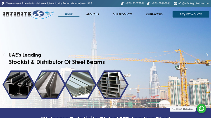 Steel Stockist Suppliers in Ajman, UAE | Infinite Global UAE