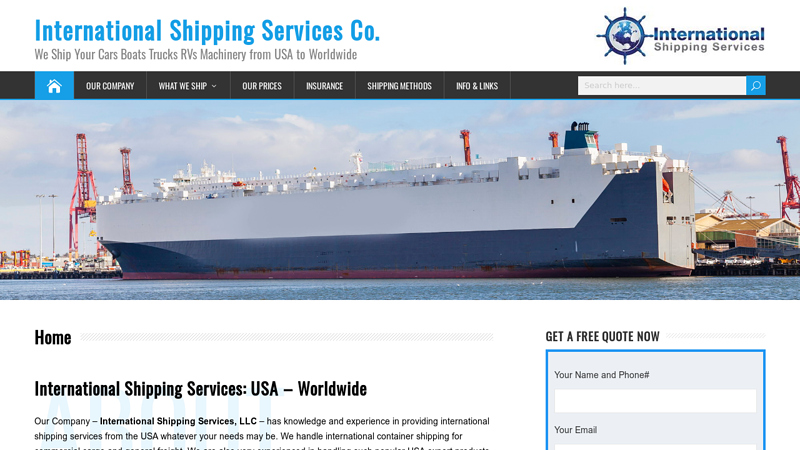 International Shipping Services Co. C We Ship Your Cars Boats Trucks RVs Machinery from USA to Worldwide