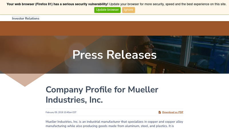 Image of Mueller Industries, Inc. Announces Acquisition of PexCor and HeatLink ...