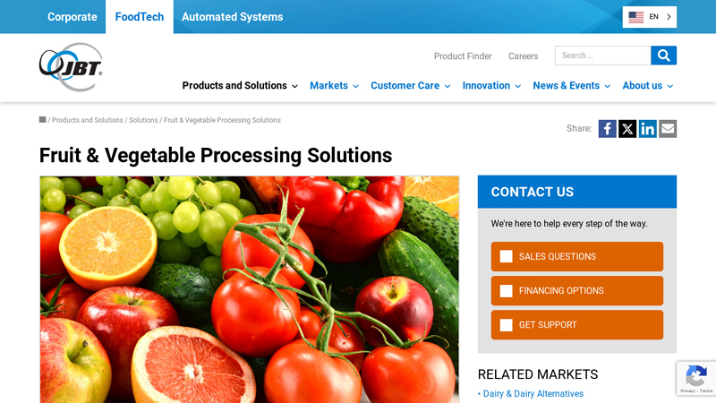 Image of Fruit & Vegetable Processing Solutions | FoodTech