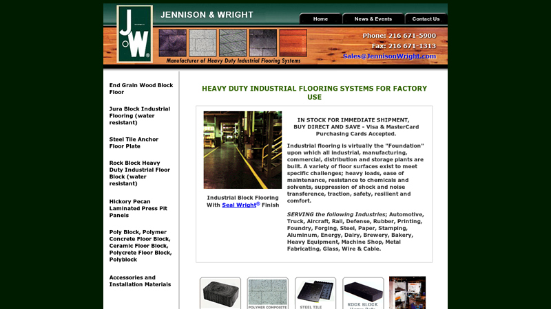 Jennison & Wright C Mfg Heavy Duty Industrial Flooring.