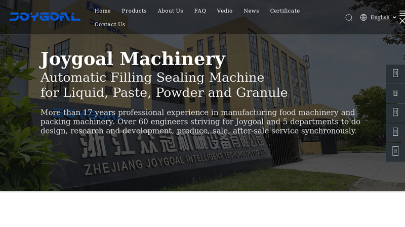 Automatic filling sealing & packing machine manufacturer China - Joygoal