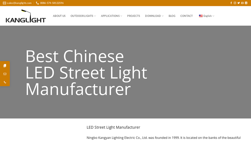 Led Street Light Manufacturer & Street Light Company | Kanglight