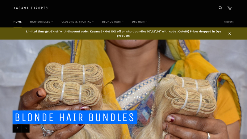 Indian temple raw virgin human hair  Kasana Exports