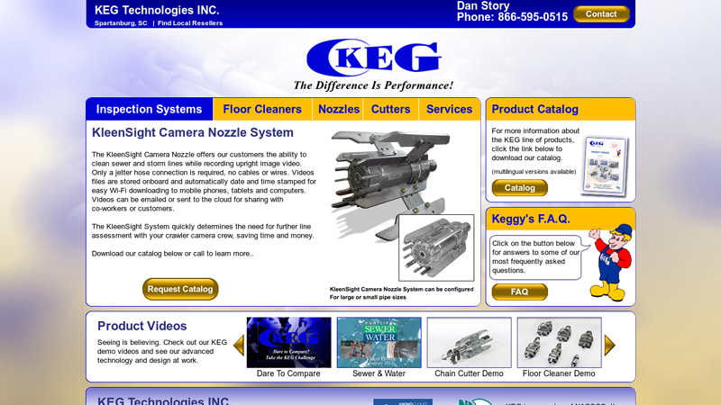 KEG Technologies | Industrial Pipe Cleaning, Inspection Systems, Spray Nozzles, Chain Cutters and Floor Cleaners