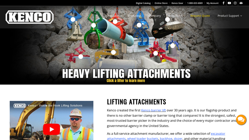 Lifting Attachments | Excavator Lifting Attachments| Kenco