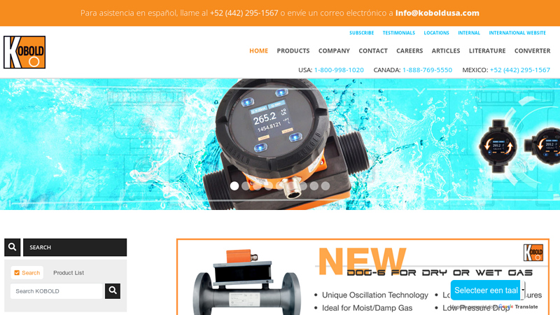 KOBOLD USA: Flow, Pressure, Level and Temp Sensors & Controls