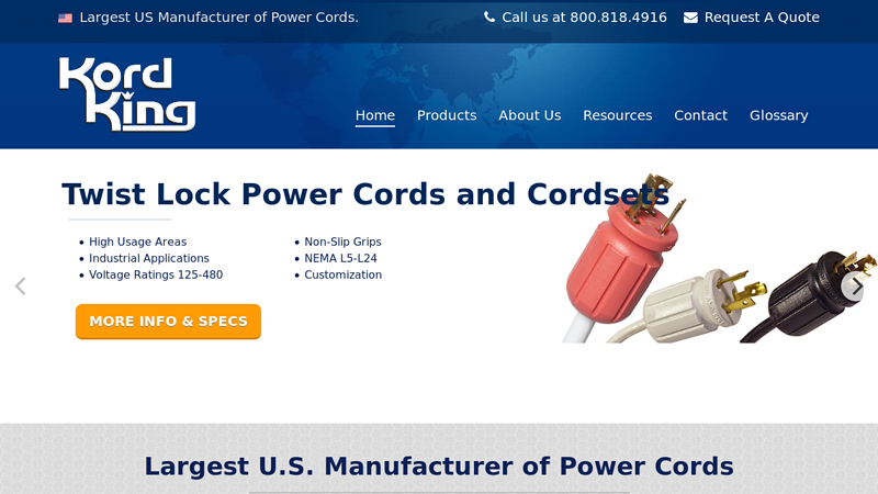 Largest US Manufacturer of Power Cords | Kord King